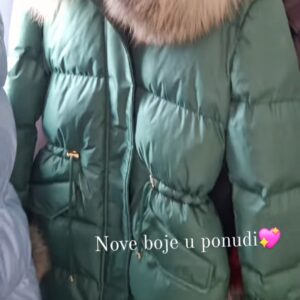 Long Basic Jacket Riri decorated with Leather and Natural Fur - Image 21