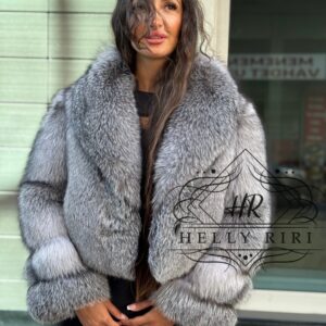 Anastasia Silver Fox Fur Coat - Image 3