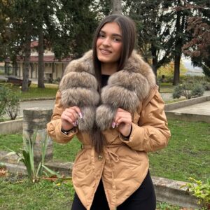 Jacket "Bella" With Natural Fox Fur - Image 4