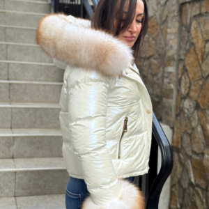 Pearl Helly Riri Jacket with Shadow Fox Fur - Image 3