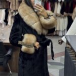 Luxurious Alcantara Coat with Snake Print Leather